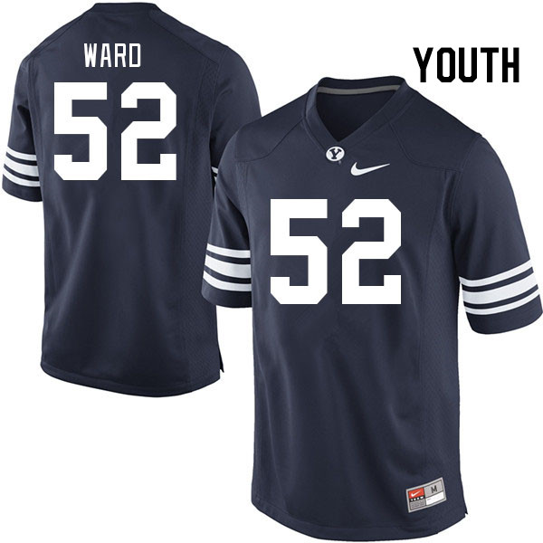 Youth #52 Ben Ward BYU Cougars College Football Jerseys Stitched-Navy - Click Image to Close